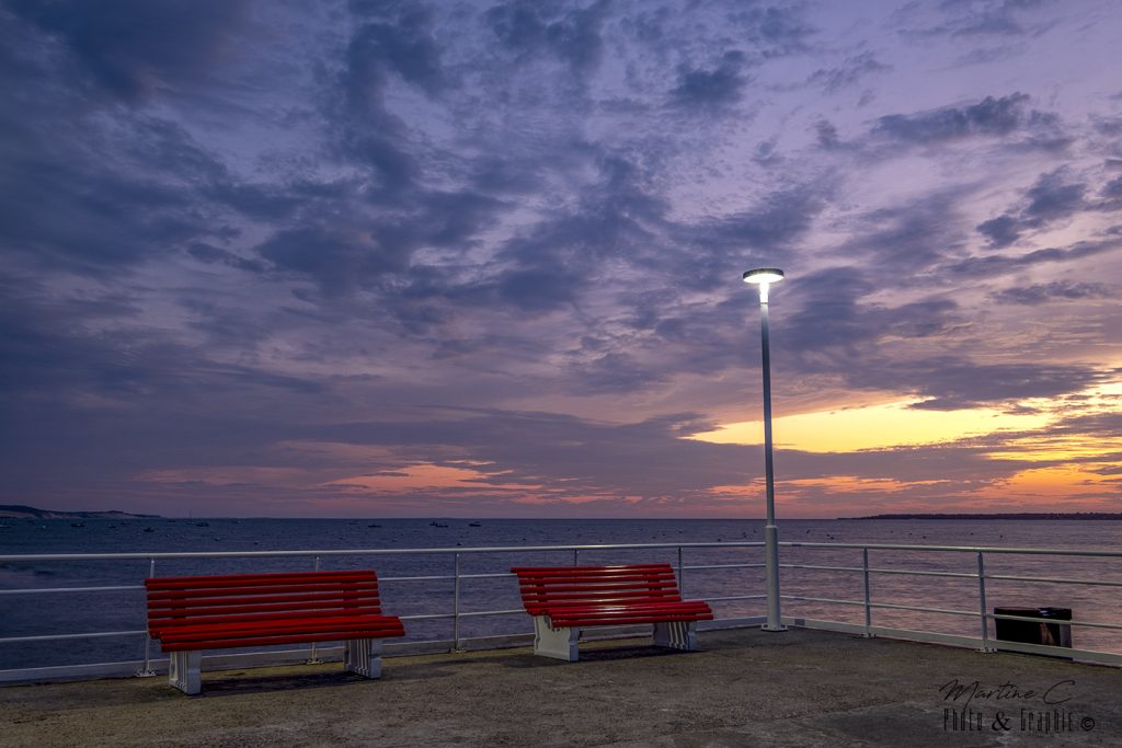 Jetée du Moulleau au coucher du soleil, Arcachon