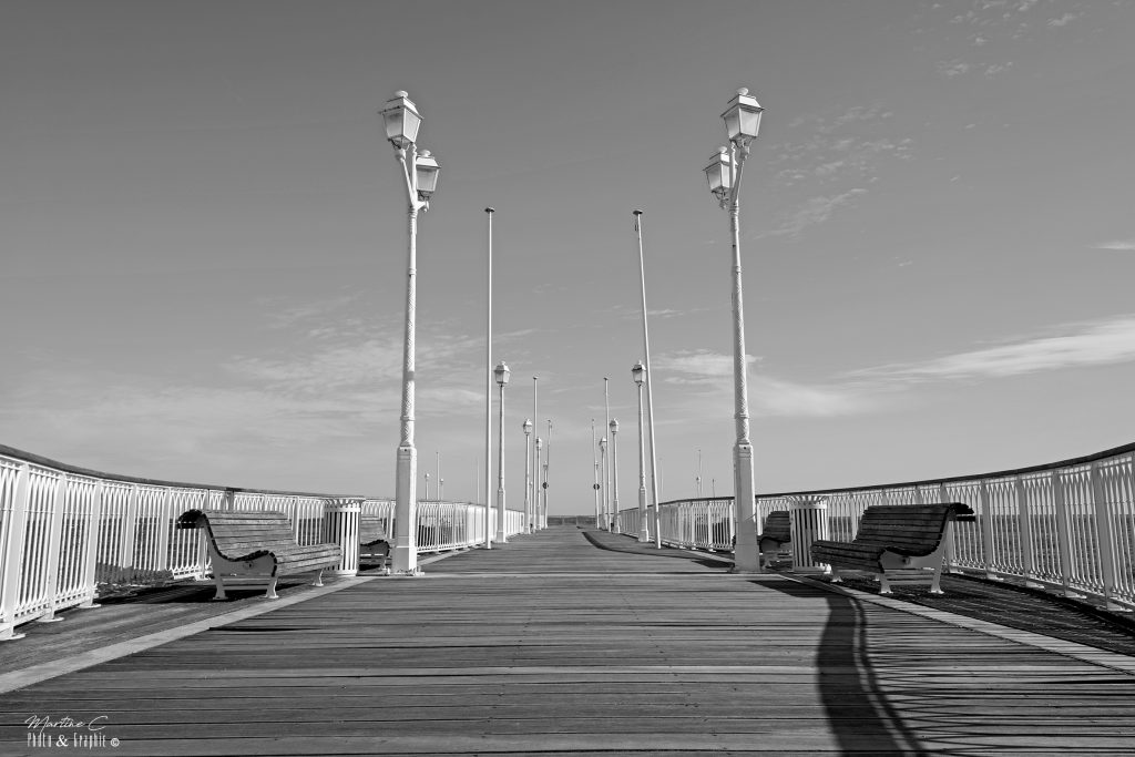 Jetée Thiers à Arcachon, photographie en noir et blanc