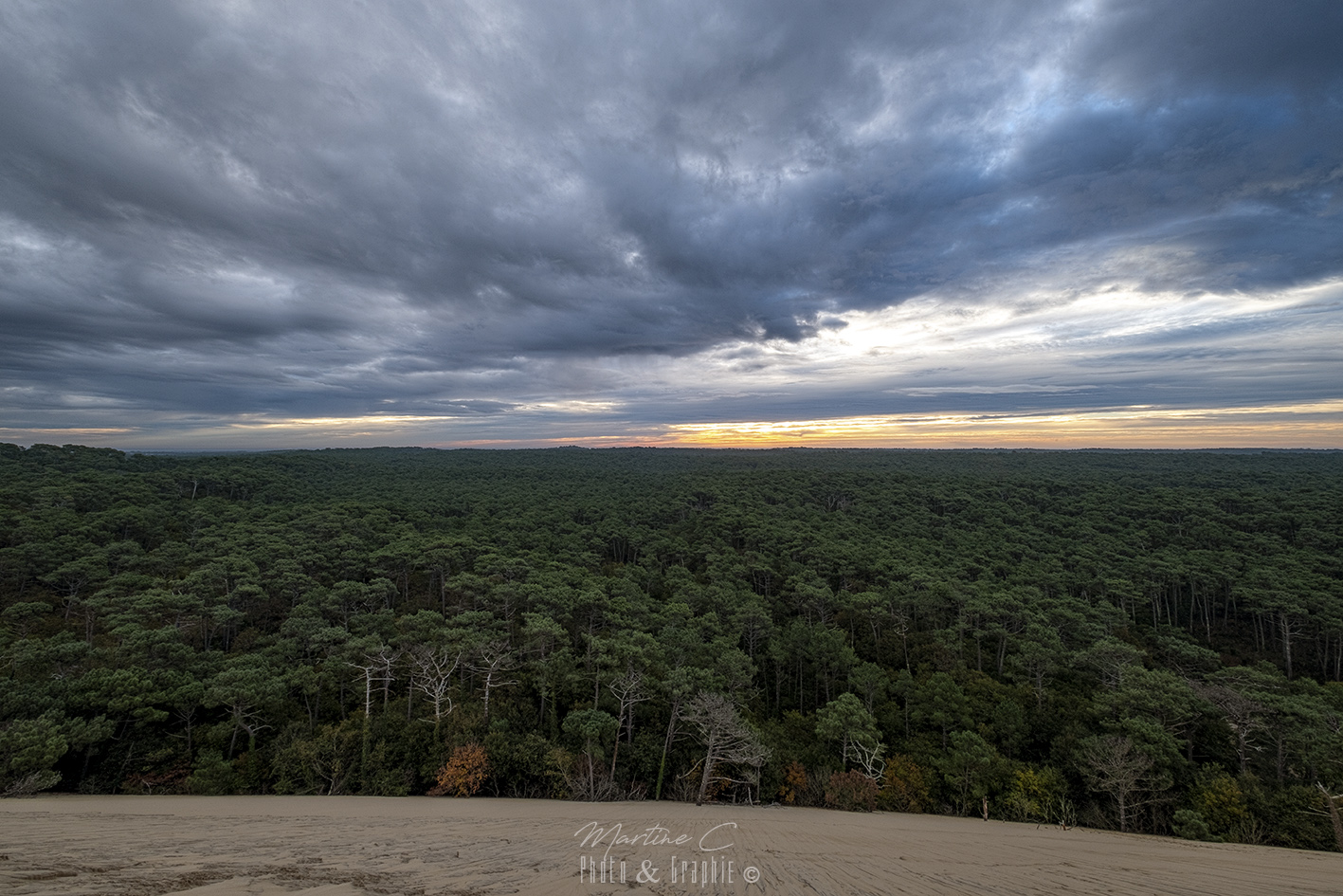 Nuages au-dessus de la canopée de la dune du Pilat